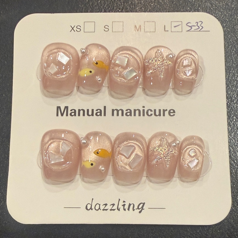 Dazzling Nail Art Set with Pearls tiny fish 🐠 and Gems